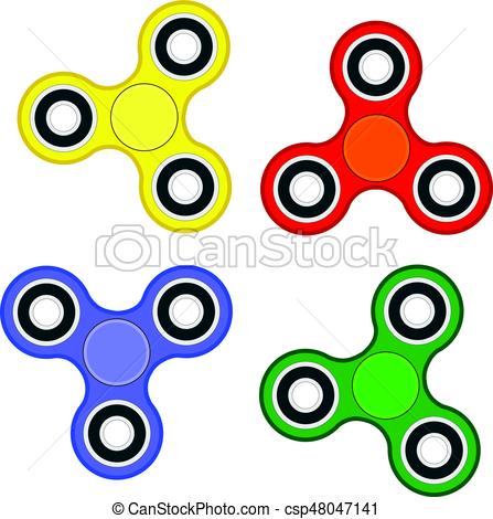 447x470 Fidget Spinner Stress Relieving Toy Set Vector Eps 10 Eps Vector