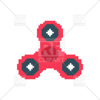 400x400 Spinner Pixel Art. Fidget Finger Toy Pixelated. Royalty Free