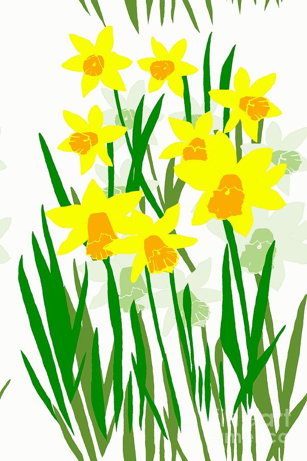 600x900 Daffodil Field Clipart