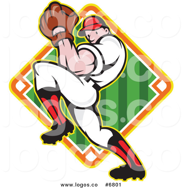 600x620 Royalty Free Clip Art Vector Logo Of A Baseball Player Pitching
