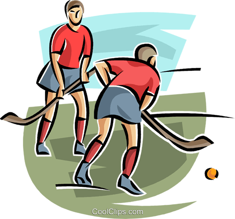 480x448 Field Hockey Players Royalty Free Vector Clip Art Illustration