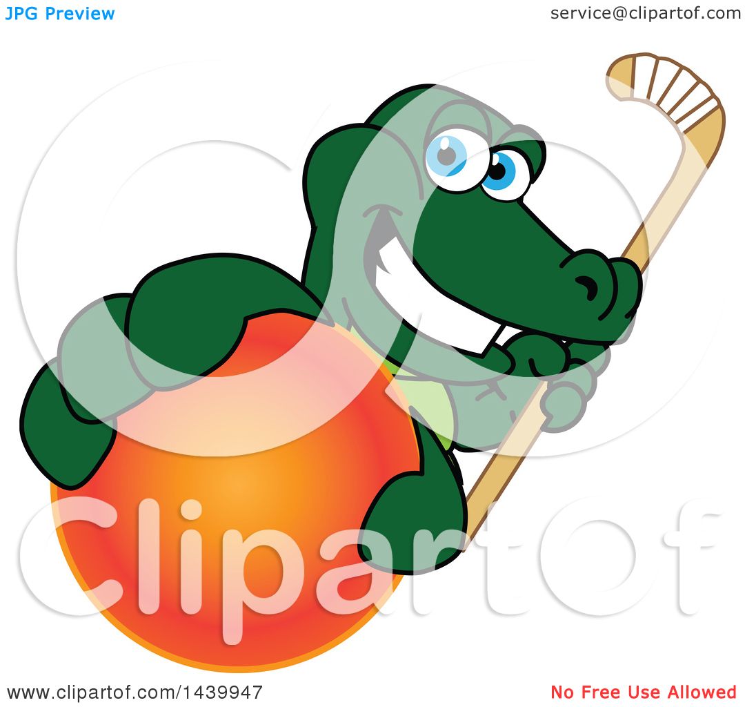 1080x1024 Clipart Of A Gator School Mascot Character Grabbing A Field Hockey