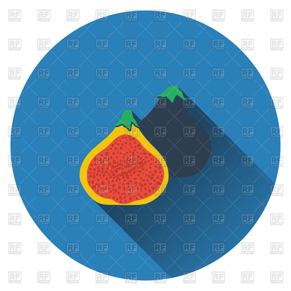 1200x1200 Fig Fruit Icon. Flat Design. Royalty Free Vector Clip Art Image