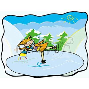 300x300 Ice Skating Pond Clipart