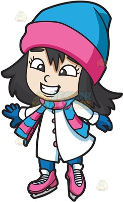 244x400 Ice Skating Character Clipart