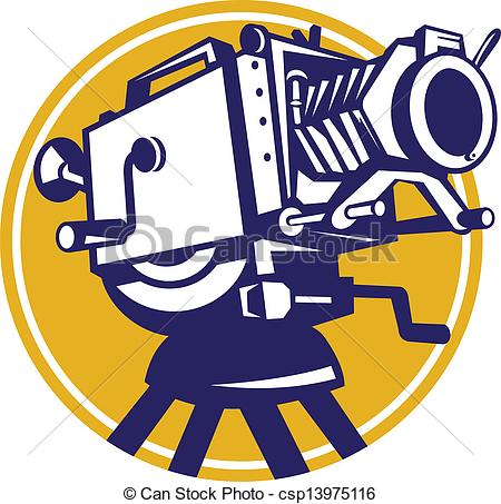 450x453 Vintage Movie Film Camera Retro. Illustration Of A Vintage