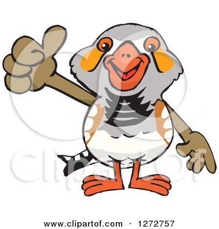 450x470 Clipart Of A Happy Zebra Finch Bird Giving A Thumb Up