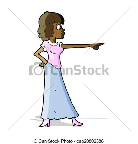 449x470 Cartoon Woman Pointing Finger Vector
