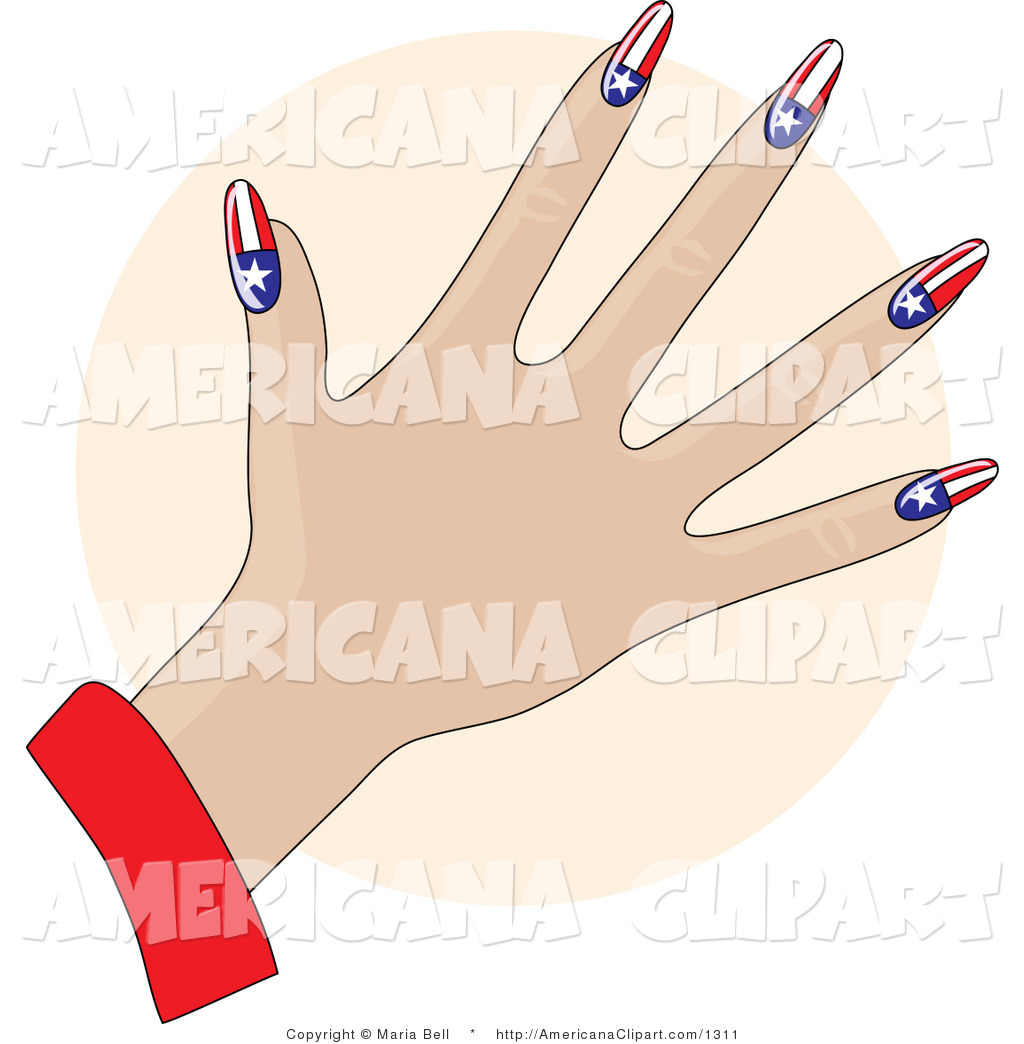1024x1044 Americana Vector Clip Art Of A Patriotic Woman's Hand With Acrylic