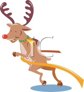 322x350 Picture Of A Reindeer Smiling And Pushing His Way Through A Finish