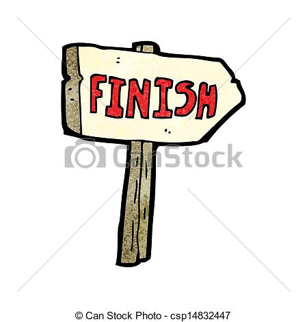 449x470 Cartoon Finish Sign Eps Vector