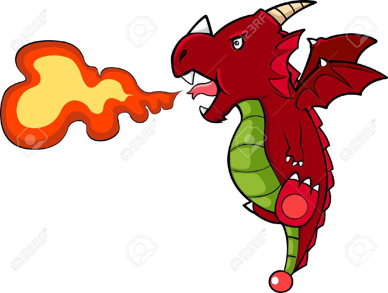 1300x982 Dragon Clipart Flame