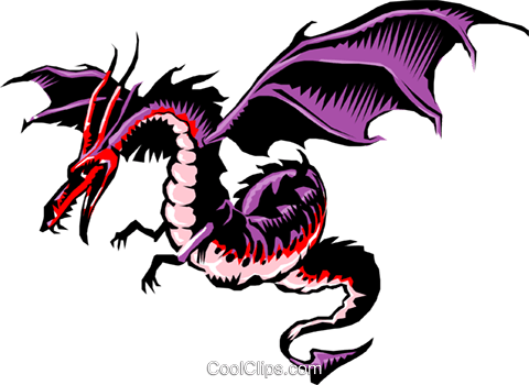 480x350 Fire Breathing Dragon Royalty Free Vector Clip Art Illustration