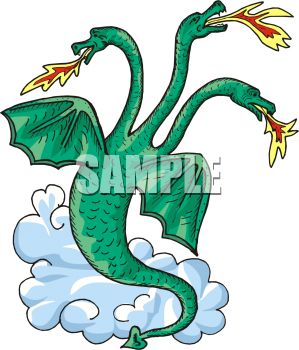 299x350 Three Headed Fire Breathing Dragon