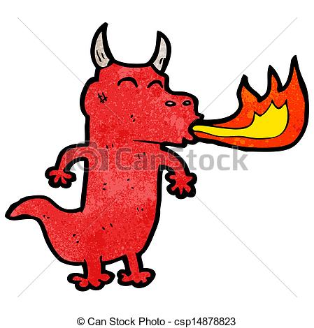 449x470 Cartoon Fire Breathing Dragon Vector Illustration