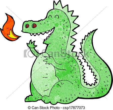 450x438 Cartoon Fire Breathing Dragon Vectors Illustration