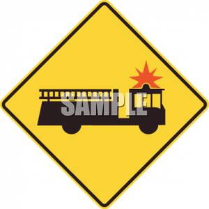 300x300 Yellow Fire Station Caution Sign