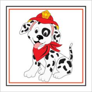 300x300 Dalmation Fire Dog By Hydrant Clipart Free Images