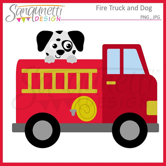 570x570 Fire Truck Clipart, Transportation Clipart, Dalmatian Clipart