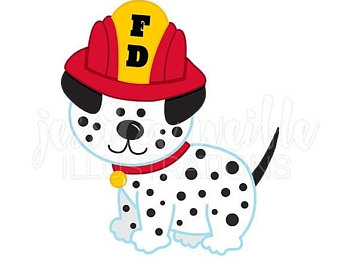 340x270 On Sale Vintage Fire Truck With Dalmatian Cute Digital Clipart