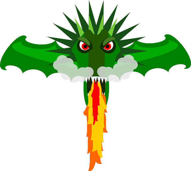 640x573 Dragon, Fire, Fly