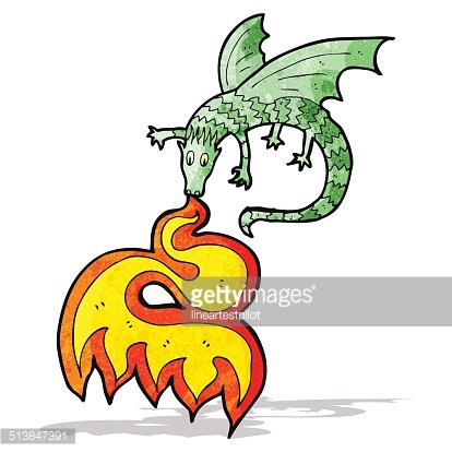 414x414 Fire Breathing Dragon Cartoon Premium Clipart