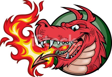 433x300 Welsh) Dragon Fire Red Premium Clipart