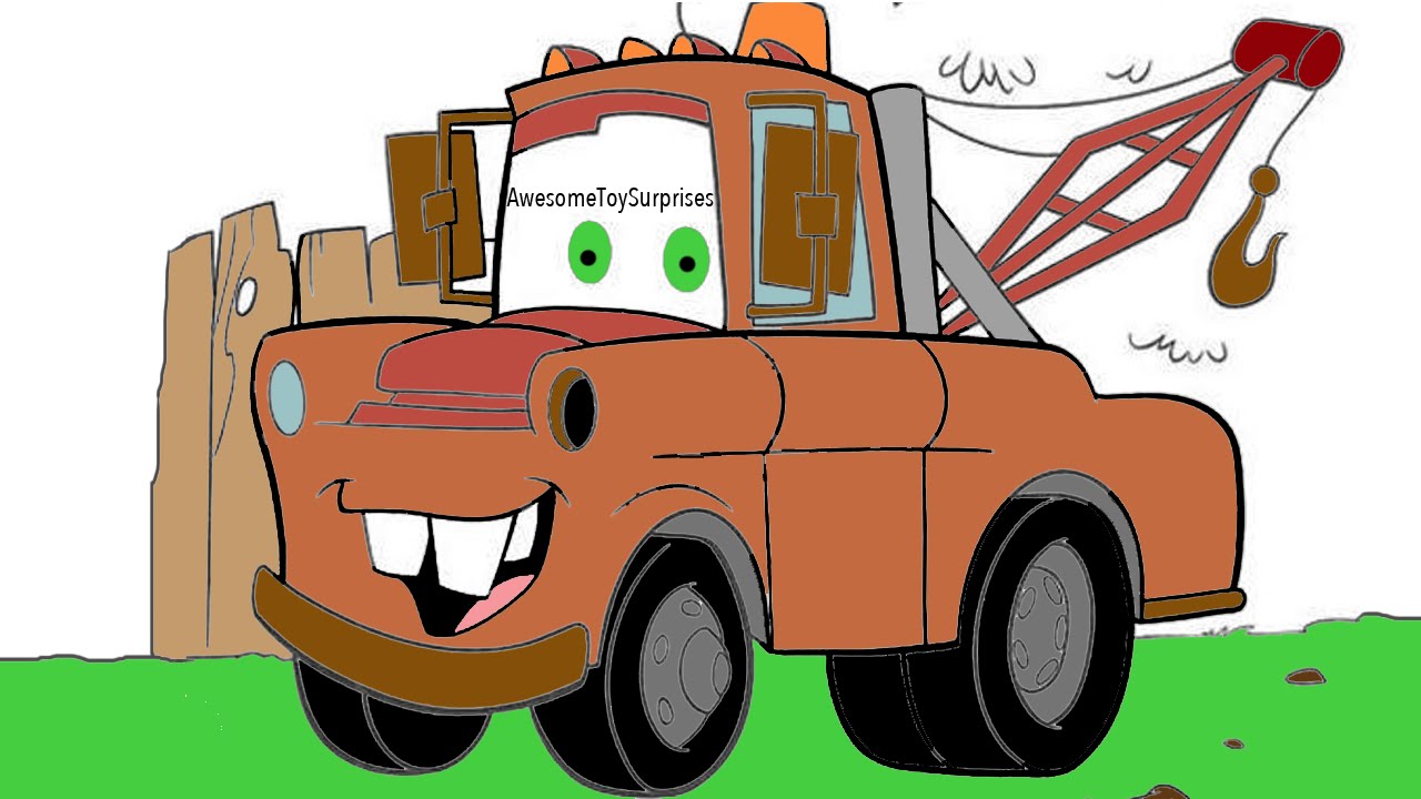 1280x720 Disney Cars Mater! Coloring Page Activity For Kids Toddlers