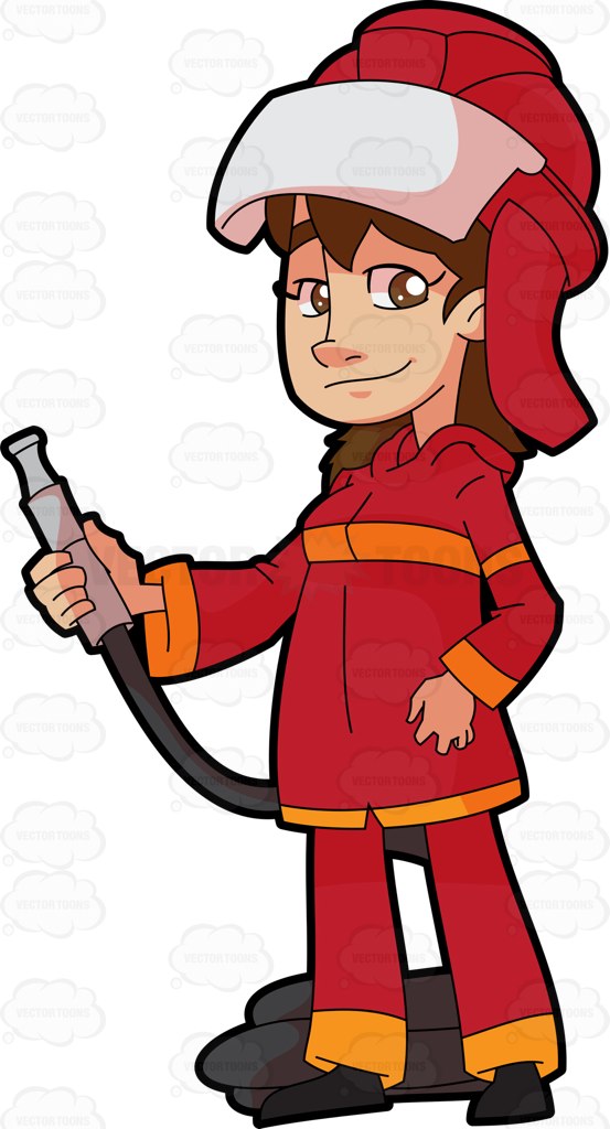 553x1024 A Female Firefighter Cartoon Clipart Vector Vectortoons Cartoon