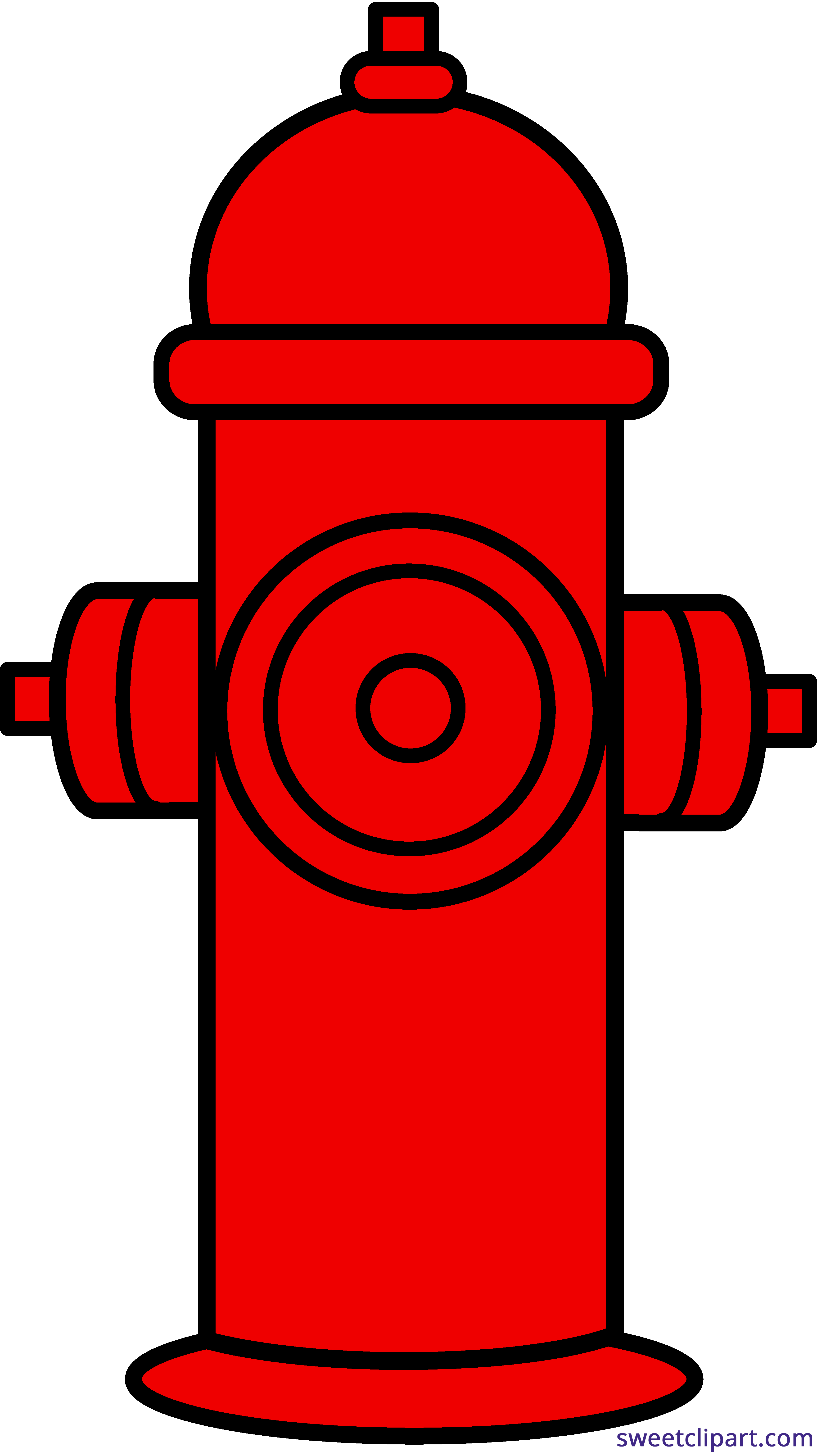 3449x6145 Fire Hydrant Red Clipart