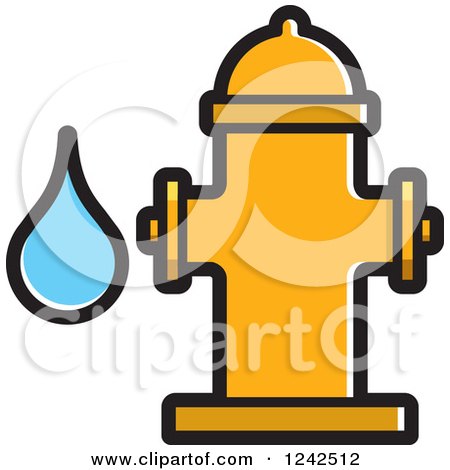 450x470 Clipart Of A Red Fire Hydrant And Water Drop