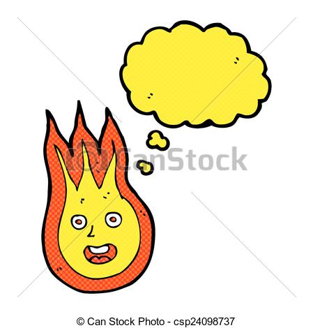 449x470 Cartoon Friendly Fireball With Thought Bubble Vectors