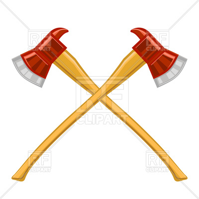 400x400 Firefighter Cross Axes On White Background Royalty Free Vector