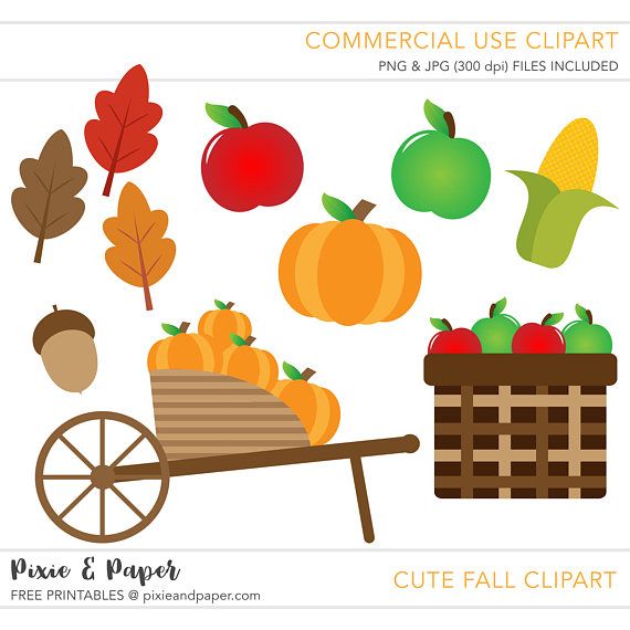 570x570 Commercial Use Cute Fall Season Clipart By Pixie Amp Paper On Etsy