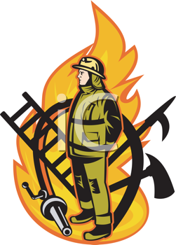 251x350 Royalty Free Fireman Clipart