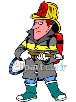 263x350 Fireman Holding A Fire Hose