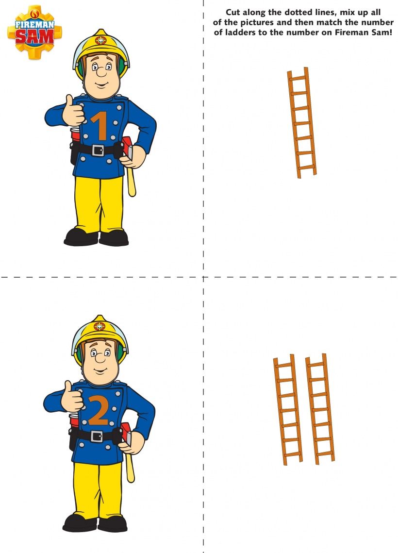820x1139 Number Matching Free Fireman Sam Download And Activity Cartoonito