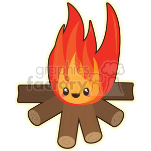300x300 Super Cool Cartoon Fire Royalty Free Illustration Clip Art Image