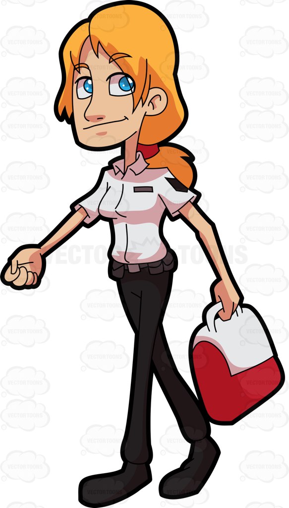 583x1024 A Female Paramedic With A First Aid Kit Cartoon Clipart Vector Toons