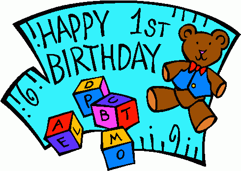 490x348 1st Birthday Clipart