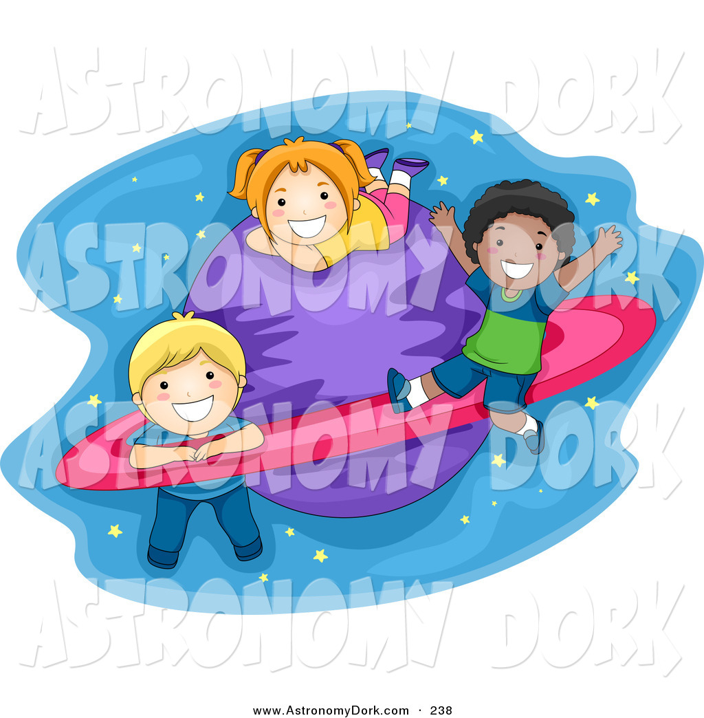 1024x1044 Clip Art Of A School Kids Playing On A Planet With Rings By Bnp