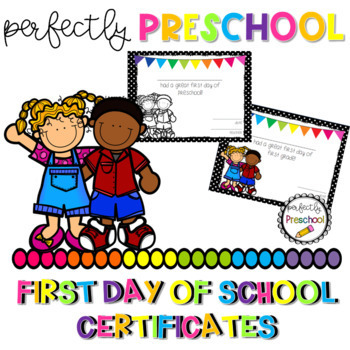 350x350 First Day Of Preschool Certificate Teaching Resources Teachers