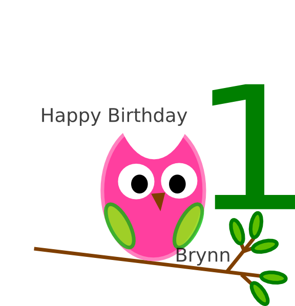 576x598 Birthday Owl Clip Art