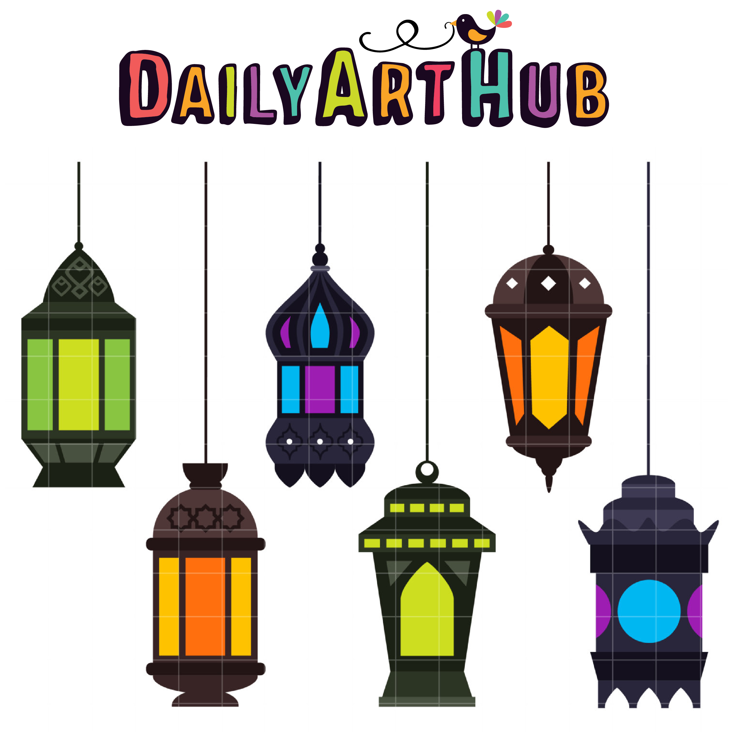 2497x2493 Arabic Lanterns Clip Art Set Daily Art Hub Free Clip Art Everyday