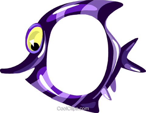 480x374 Cartoon Tropical Fish Frame Royalty Free Vector Clip Art
