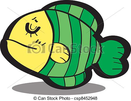 450x347 Cartoon Fish Vector. Cute Fish Cartoon, Line Art, Coloring Vector