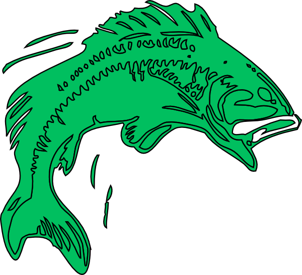 600x546 Green Fish Clip Art
