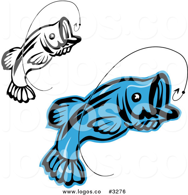 600x620 Royalty Free Vector Of Jumping Fish And Hook Logos By Vector