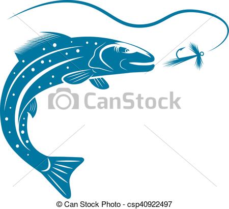450x411 Trout Fish And Lure Vector Design Template Eps Vectors