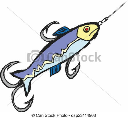 450x414 Doodle Fishing Wobble Icon Stock Illustration